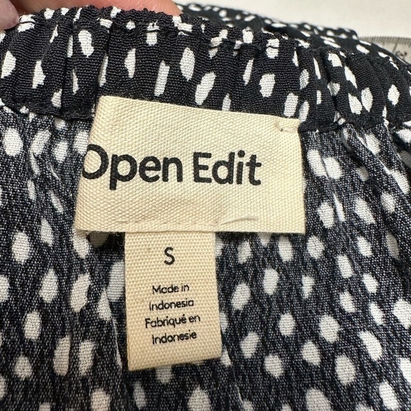 OPEN EDIT  Black Brush Dot Dress Sz S - Picture 13 of 14